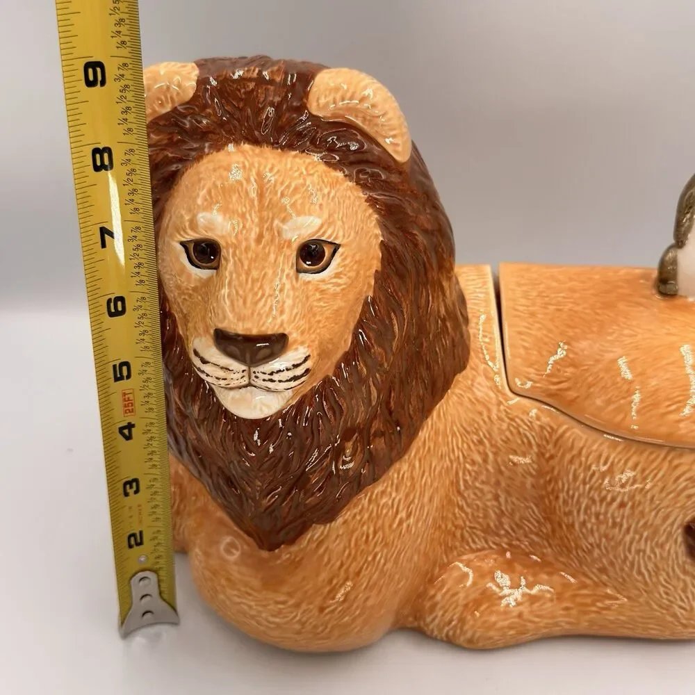 Vintage 1991 Hearth & Home Lion Meerkat Cookie Jar Serengeti Safari Jungle Rare
